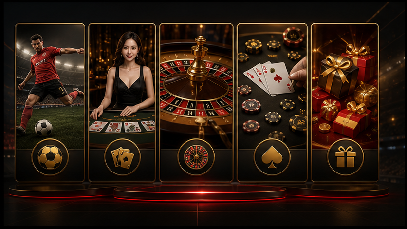 Các sản phẩm chính: sportsbook, casino, slot và lottery